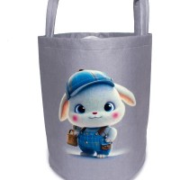 Παιδικό Καλάθι Αποθήκευσης Cap Bunny 38 50X30X45 cm Γκρι Υφασμάτινο