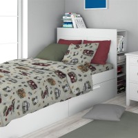 Σεντόνια Εμπριμέ Σετ 3 τεμ kids Toys 47 160X240 Olive 100% Cotton Flannel