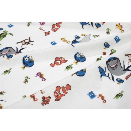 Σεντονάκι Λίκνου bebe Nemo 31 80X110 White 100% Cotton Flannel