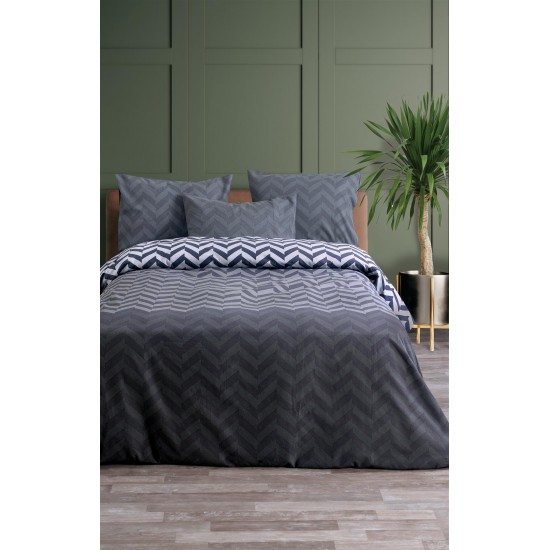 ΣΕΤ ΣΕΝΤ FLAT Υ/Δ ZIC ZAC 2 (GREY) FLANNEL 2*240X270CM 2*50Χ70CM 100% COTTON FLANNEL