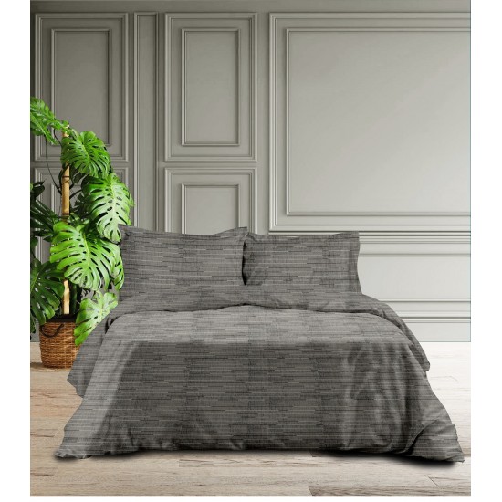 ΣΕΤ ΘΗΚΗ M LINES (GREY4) 160x240cm 50*70cm FLANEL 100%COTTON