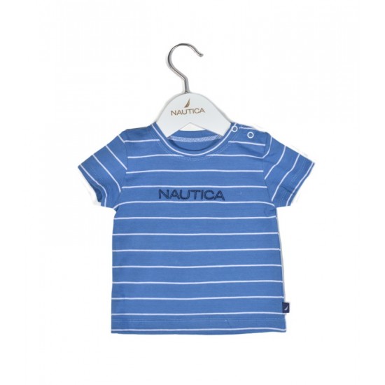 Nautica Des.11 T-Shirt  Jersey Organic Μπλε Ριγέ 80cm 9-12 μηνών