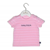 Nautica Des.12 T-Shirt  Jersey Organic Ροζ Ριγέ 92cm 2 ετών