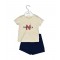 Nautica Des.14 Σετ T-Shirt & Shorts Jersey Beige/Navy 86cm 12-18 μηνών