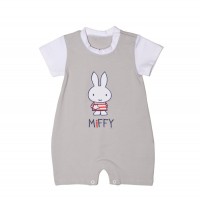 Miffy Des.15 Φορμάκι Καλοκαιρινό Γκρι Με Κέντημα 9-12 Mηνών/74 cm