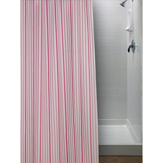 ΚΟΥΡΤΙΝΑ ΜΠΑΝΙΟΥ 180X200 STRIPE PINK