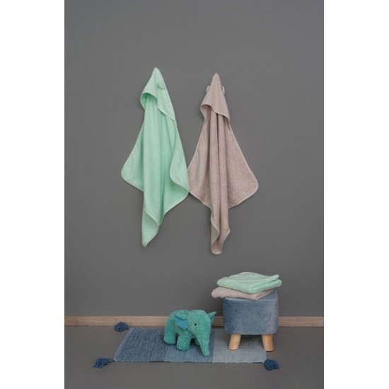 ΣΕΤ ΜΠΟΥΡΝΟΥΖΟΠΕΤΣΕΤΕΣ ΜΕ ΚΟΥΚΟΥΛΑ BABY BATH 70X75 ROBIN MINT