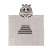 PONCHO KIDS BATH RACOON