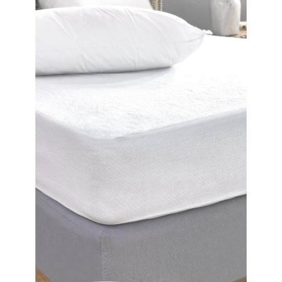 ΚΑΛΥΜΜΑ KING SIZE WHITE COMFORT 180X200+35 TERRY WATERPROOF